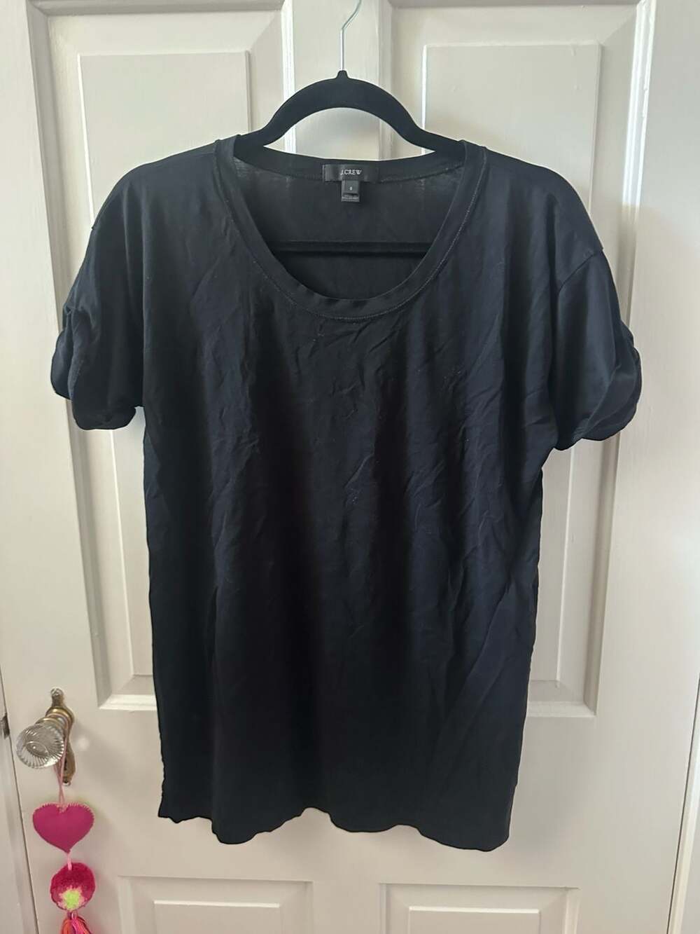 J.Crew Women's Black Cotton Split Hem Tee, Size S - Picture 6 of 8